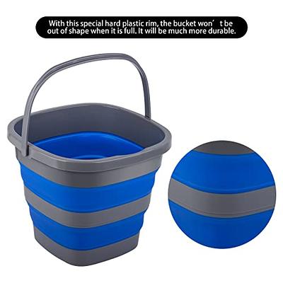 SAMMART Collapsible Plastic Bucket - Foldable Tub - Portable Fishing Water  Pail - Space Saving Outdoor Waterpot (Grey, 8.5L Square) Gray 8.5L Square