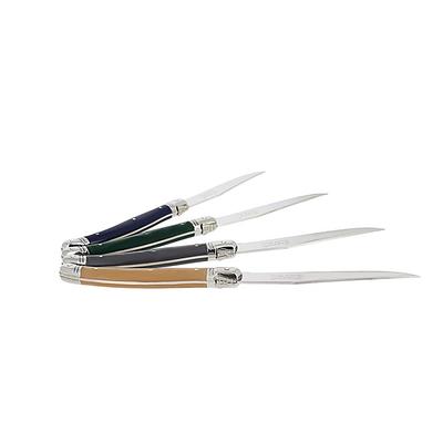 French Home Laguiole Connoisseur Black Wood Handle BBQ Steak Knives - 4 Piece