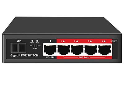 TEROW PoE Switch, 10 Port Gigabit Ethernet Network Switch( 8 PoE+ Port with  2 Extra Uplink Port), 802.3af/at Compliant | Plug & Play | Shielded Ports