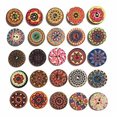 Buttons for Sewing, 100pcs 1 inch Buttons Large Wood Buttons for Crafts  Mixed Big Wooden Vintage Assorted Buttons 2 Holes Round Decorative Wood Craft  Buttons 25mm (Colorful Buttons) - Yahoo Shopping