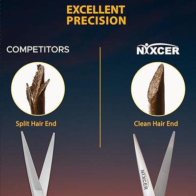 Nixcer Hair Cutting Scissors -Sharp Razor Edge Blade Hair Shears Series -  6.5 With Fine Adjustment Stainless Steel Hair Scissors Professional For  Men, Women & Babies (Silver)