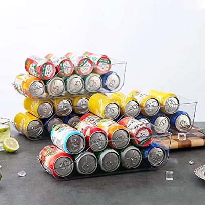 4 Pack Stackable Soda Can Organizer Dispenser, Soda Can Organizer For  Refrigerator. Canned Food Storage Rack For Fridge, Pantry, Kitchen,  Countertops, Cabinets, Black