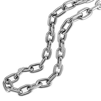 KEILEOHO 16.5 Feet 4mm Stainless Steel Chain, Heavy Duty Metal Link Chain,  Decorative Chains Metal Utility Chain for Hanging Plant, Hanging Clothes