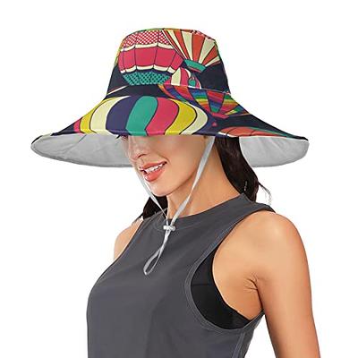 Hot Air Balloons Beach Sun Hats for Women Wide Brimmed Summer Hats Foldable  Sun UV Protection Floppy Hats for Hiking Camping Beach Multicoloured -  Yahoo Shopping