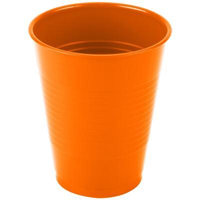 Amscan Big Party Pack Plastic Cups, 50 Count (Pack Of 1), Orange Peel