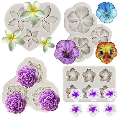 Mujiang Flower Fondant Cake Molds Daisy Flower Silicone Mold Rose Flower Mold Butterfly Mold for Cake Decoration Cupcake Topper Candy Polymer Clay