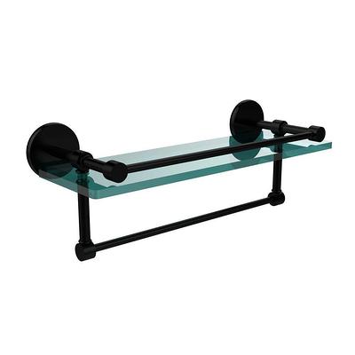 Allied Brass 22 in. L x 18 in. H x 5 in. W 3-Tier Clear Glass Bathroom Shelf  with Towel Bar in Matte Black NS-5/22TB-BKM - The Home Depot