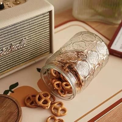 Snminetal Vintage Glass Airtight Storage Jar, With Airtight Wood