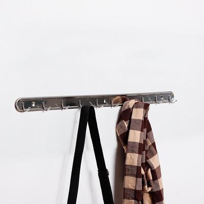 UOCO Coat Hook Rail Wall Mounted Coat Rack-5 Double Hook, 15 Inch  Aluminum,Metal for Coat Hat Towel Robes, Wooden (Black 1PCS)
