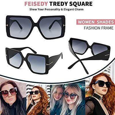 Allarallvr Oversized Square Sunglasses For Women Men Vintage