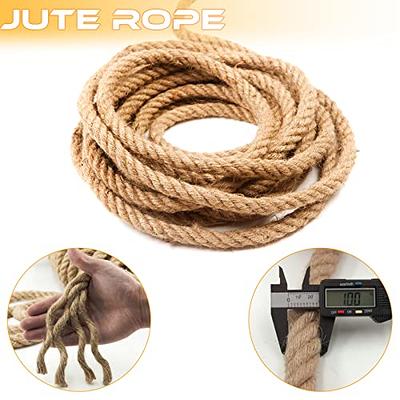 Twisted Manila Hemp Rope (1/4 Inch x 50 Feet) - Thick Heavy-Duty Rope