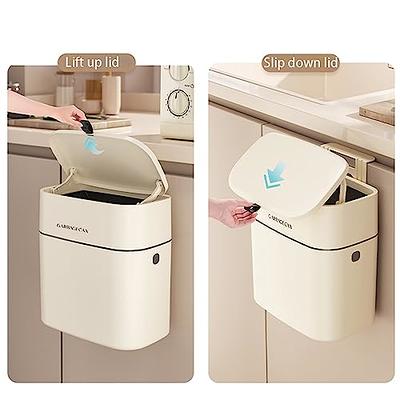 2.4 Gallon Kitchen Compost Bin For Counter Top Or Under Sink, Hanging Small  Trash Can With Lid For Cupboard/bathroom/bedroom/office/camping, Mountable