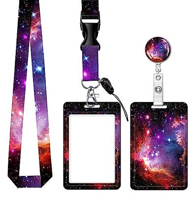 ID,Cell Phone,Badge Holder with Lanyard - Fashionable ID Card Holders with Retractable Lanyards - Soft Fiber,Metal Clip,Sturdy Buckle for Key