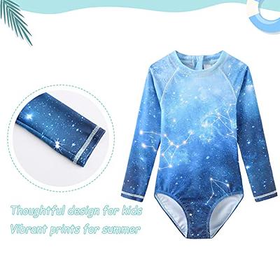 Big Girls One Piece Rash Guard Long Sleeve Swimsuits for Girls UPF