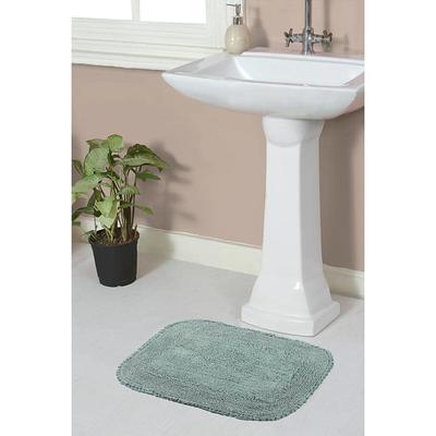 Home Weavers Inc Classy Bathmat Gray Cotton 2-Piece Bath Rug Set, Grey