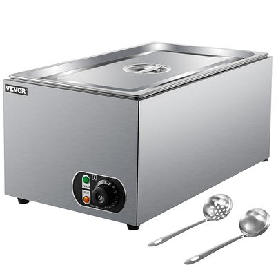 Ovente FW170S Electric Food Buffet Warmer Stainless Steel Warming Tray, with Adjustable Temperature Control, Silver