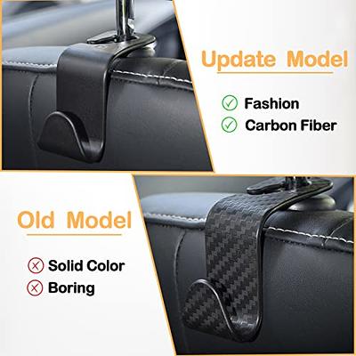 QODOLSI 4 PCS Car Seat Headrest Hooks, Hidden Powerful Chair Back Hook, Car  Storage Headrest Hook Car Interior Accessories, Universal for Purse  Groceries Bag Handbag (Carbon Fiber Black) - Yahoo Shopping