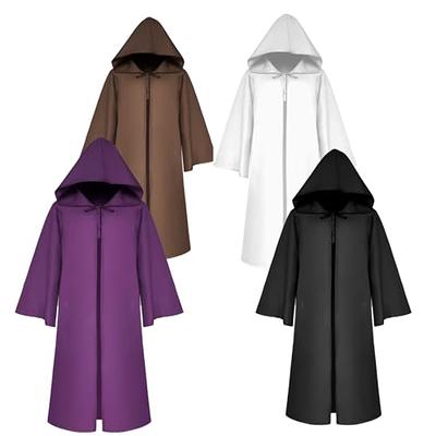 BAKUGOU Halloween Hooded Cloak Men Medieval Hooded Robe Black Renaissance  Monk Wizard Vampire Costume Cosplay Cloak Cape - Yahoo Shopping