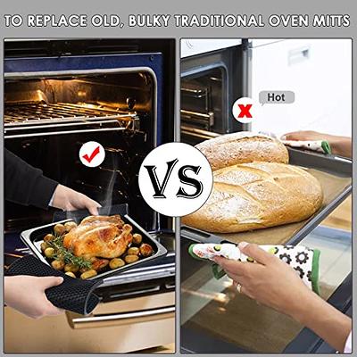 ARCLIBER Hot Pads and Oven Mitts,4PCS Heat Resistant Kitchen  Gloves,Non-Slip Rubber Surface 2 Oven Mitts,2 Pot Holders for