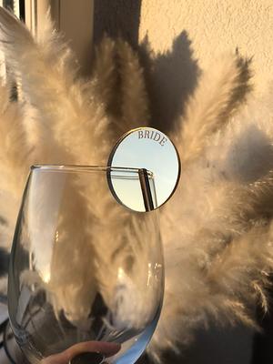 Custom Round Champagne Glass Markers, Custom Drink Markers