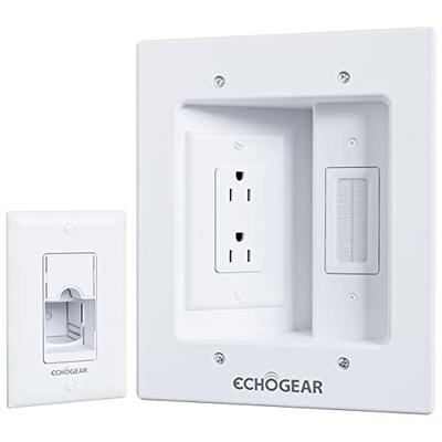 OnQ Wall Cable Concealer Kit, Flat Panel TV Connection Kit With Cable  Management Box, In Wall