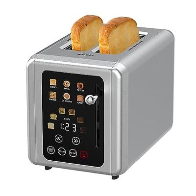 BELLA 4 Slice Toaster, Long Slot & Removable Crumb Tray, 7 Shading Options  with Auto Shut Off, Cancel & Reheat Button, Toast Bread & Bagel, White