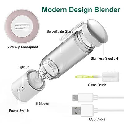 Portable Blender,Personal Hand Smoothie Blender Cup, 7.4V Bigger Motor  Personal Size Blender for Shake and Smoothie, Rechargeable Mini Blender for
