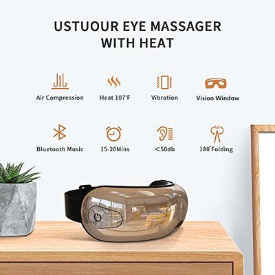 Ustuour Birthday Gift Eye Massager with Heat Music Heated Massager for  Migraines Ideal Gifts for Women/Men Eye Mask Improve Sleep Reduce Eye  Strain Dry Eye Eye Bags (White)