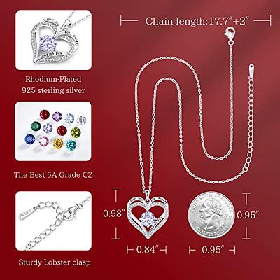 LOUISA SECRET Sterling Silver Birthstone Necklaces for Women