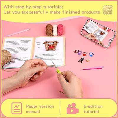 UzecPk Complete Crochet Kit for Beginners, Knitting Starter Kit with  Crochet Hooks, Crochet Kit with Instruction and Video Tutorials for  Beginners