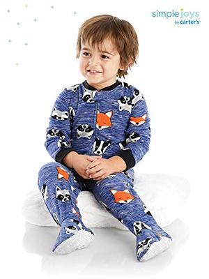 Simple Joys by Carter's Toddlers and Baby Girls' Loose-Fit Polyester Jersey  Footed Pajamas, Pack of 3