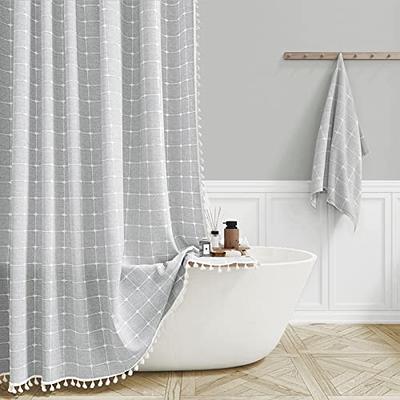  Awellife Boho Gray Shower Curtain for Bathroom Stripe