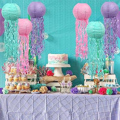 Mduoduo Under the Sea Party Hanging Jelly Fish Decor Mermaid Colorful  Mermaid Jellyfish Ornament with Glitter Paper Tentacles for Under The Sea  Birthday Decorations Ocean Theme Party Supplies 