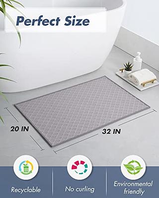 AMOAMI Bath-Mat,Ultra Thin Bathroom Rugs,Rubber Bath Mats for Bathroom Non  Slip,Absorbent Bath Rug for Bathroom Floor, Shower, Sink (20x 32, Grey) -  Yahoo Shopping