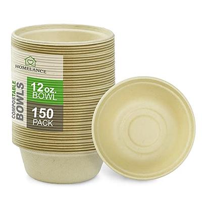 Kaderron 35 oz 50 Pack Compostable Large Paper Bowls with Lids