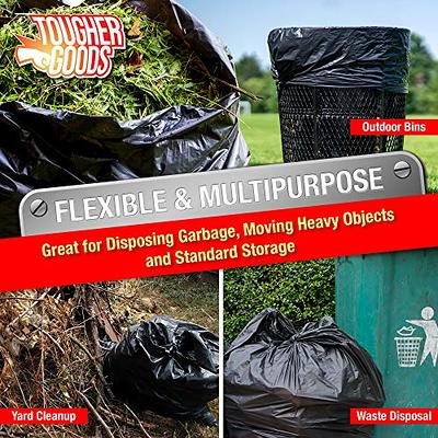  ToughBag 55 Gallon Trash Bags, Heavy-Duty 3 Mil Contractor Bags,  Large 55-60 Gallon Trash Can Liner, Recycling, 38 x 58 (32 COUNT/CLEAR) -  Outdoor, Construction, Industrial, Lawn, Leaf - Made in