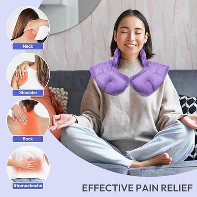 REVIX Neck Heating Pad Microwavable Heated Neck Wrap with Moist Heat for Stress Pain Relief, Microwave Neck Warmer for Woman, Unscented Hot Pack