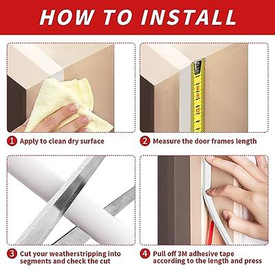 Weather Stripping Door Seal Strip, Self-Adhesive Rubber D Shape Door Weather Seal Strip, Seal Strip for Windows for Door Frame Insulation with Large