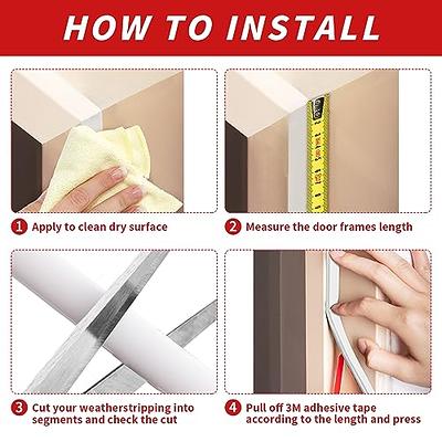 Weather Stripping Door Seal Strip,Self-Adhesive Rubber Soundproof Door Weatherstripping for Door Frame Window Insulation Large Gap, Gray