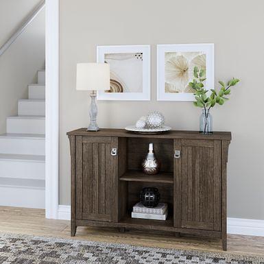 Bush Furniture Salinas Entryway Storage Set with Hall Tree, Shoe Bench and Accent Cabinets Reclaimed Pine