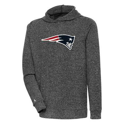 Women's Antigua Heathered Gray New England Patriots Victory Logo Pullover  Sweatshirt