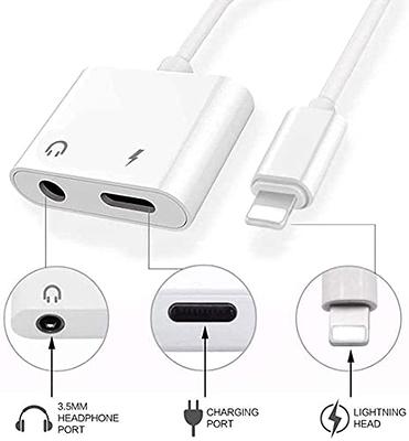 [Apple MFi Certified] iPhone Headphones Adapter Splitter, 2 in 1 Dual  Lightning Charger Cable Aux Audio Adapter Converter for iPhone