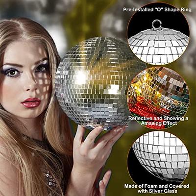 2 Pieces Disco Mirror Balls Hanging Ball for 50s 60s 70s Disco DJ Light  Effect Party Home Decoration Stage Props School Festivals Party Favors and