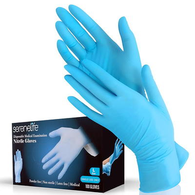 GLOVEWORKS Blue Disposable Nitrile Industrial Gloves, 5 Mil, Latex &  Powder-Free, Food-Safe, Textured, Large, Box of 100 - Yahoo Shopping