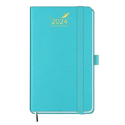 POPRUN Pocket Calendar 2024 Planner Weekly and Monthly for Purse - Agenda  2024 with Vegan Leather Soft Cover, Elastic Closure, Pen Holder and More,4