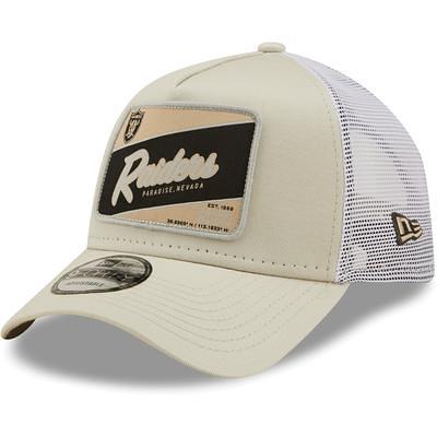 Las Vegas Raiders New Era Chrome Collection 9FIFTY Trucker Snapback Hat -  Cream/Black