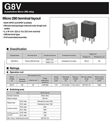 Omron Plug In Power Relay, 12V dc Coil, 20A Switching Current, SPST