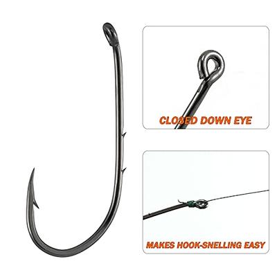 Dr.Fish 100 Pack Baitholder Hooks, Gold Fishing Hooks Freshwater Walleye  Rig Live Bait Hook Worm Hooks Bass Fishing High Carbon Steel Down-Turned  Eye