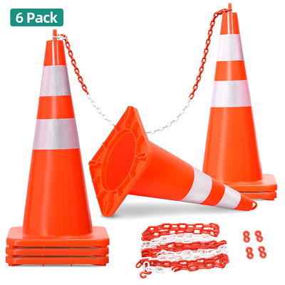 Xpose Safety 28 Inch Orange Traffic Cones with 6 Collar