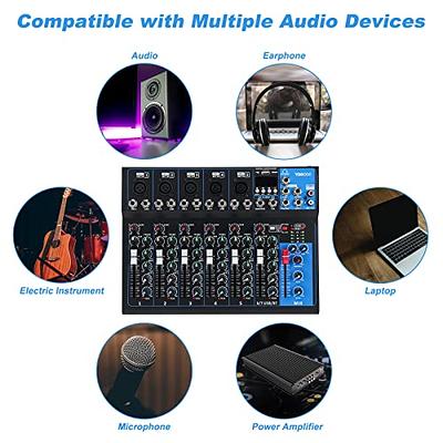 TFCFL 12 Channel Audio Mixer Bluetooth USB DJ Sound Mixing Console  Amplifier Studio